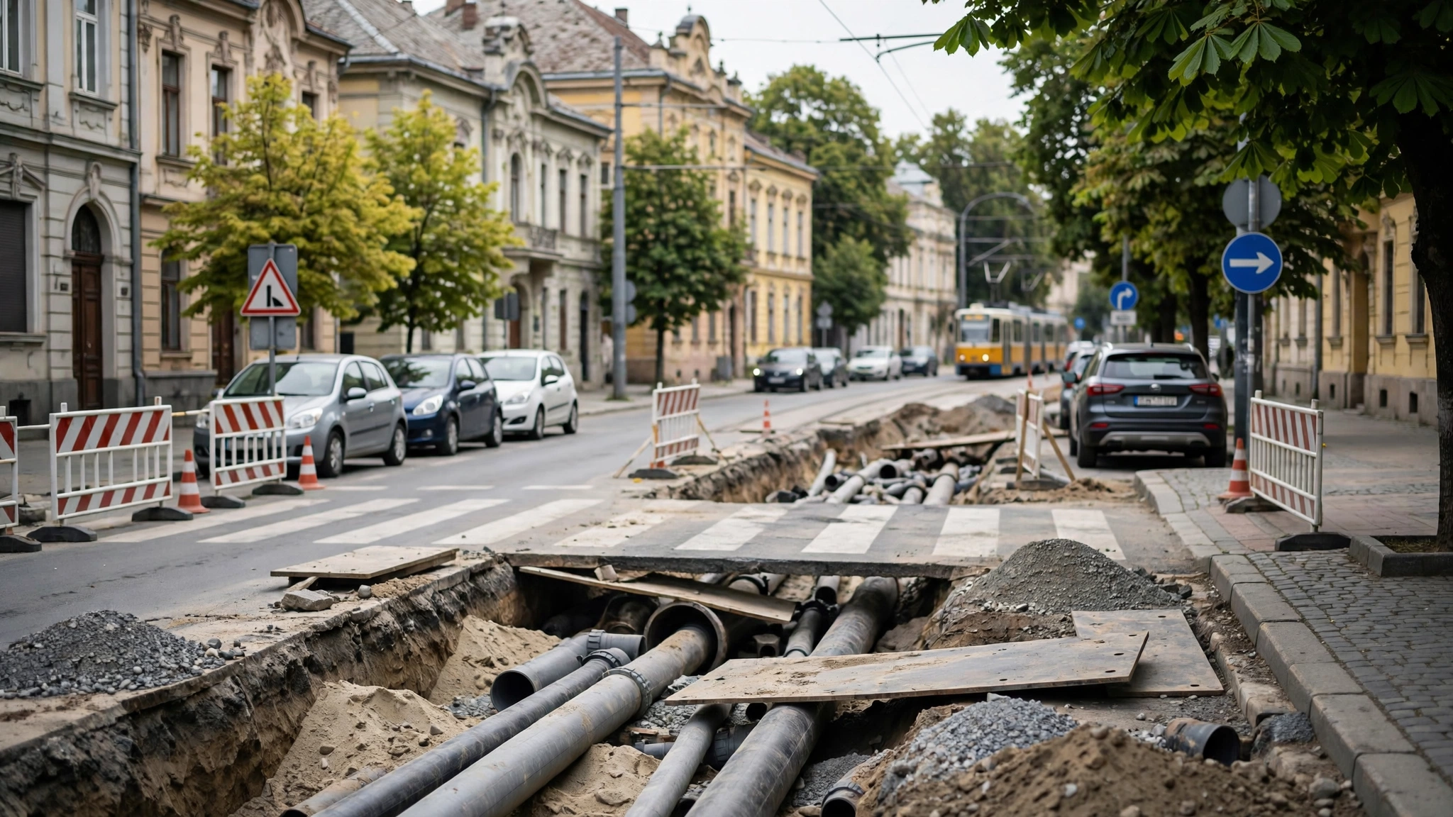 Lucrări la rețeaua de apă și canalizare din Buziaș, județul Timiș