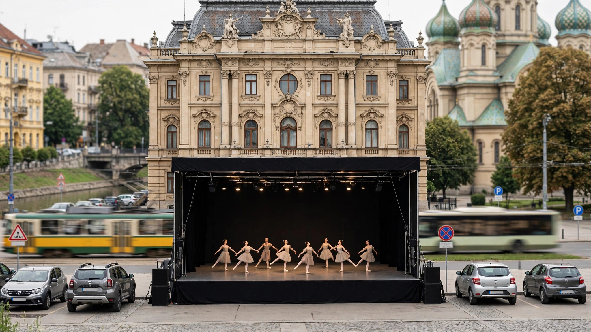 Scenă de balet pe scena Operei Naționale Române Timișoara