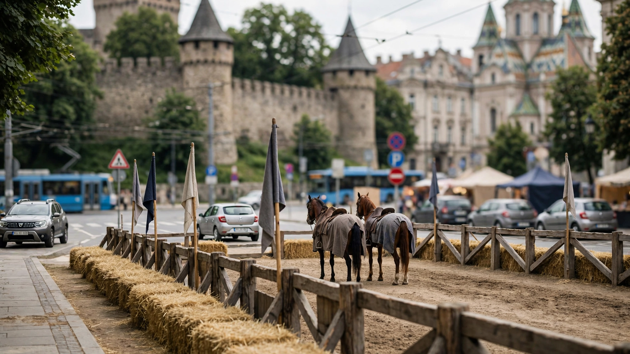 Turnir cavaleresc la Festivalul Medieval al Castelului Huniade din Timișoara