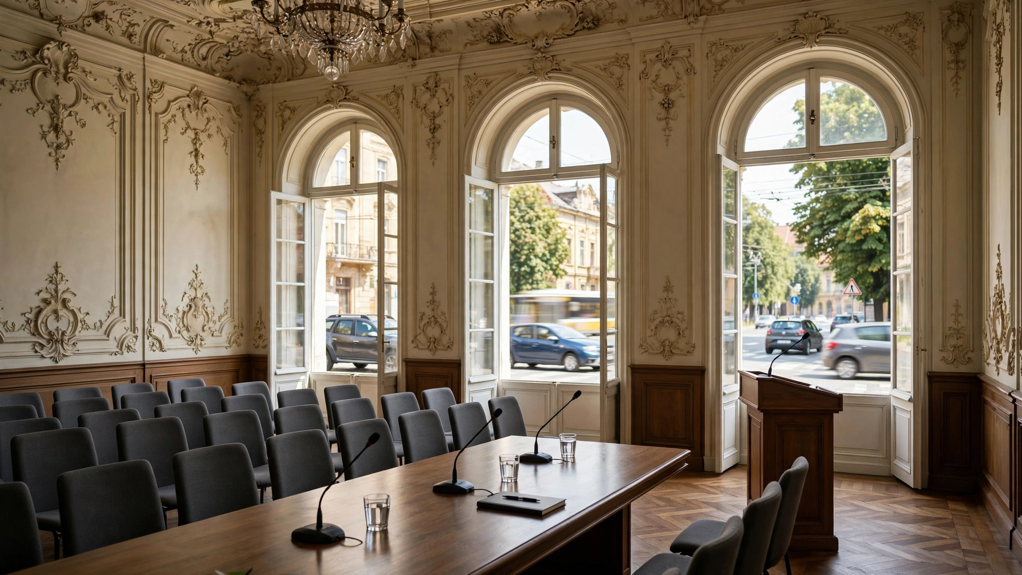 Sala Barocă a Muzeului Național de Artă Timișoara, locul dezbaterii FILTM 2026