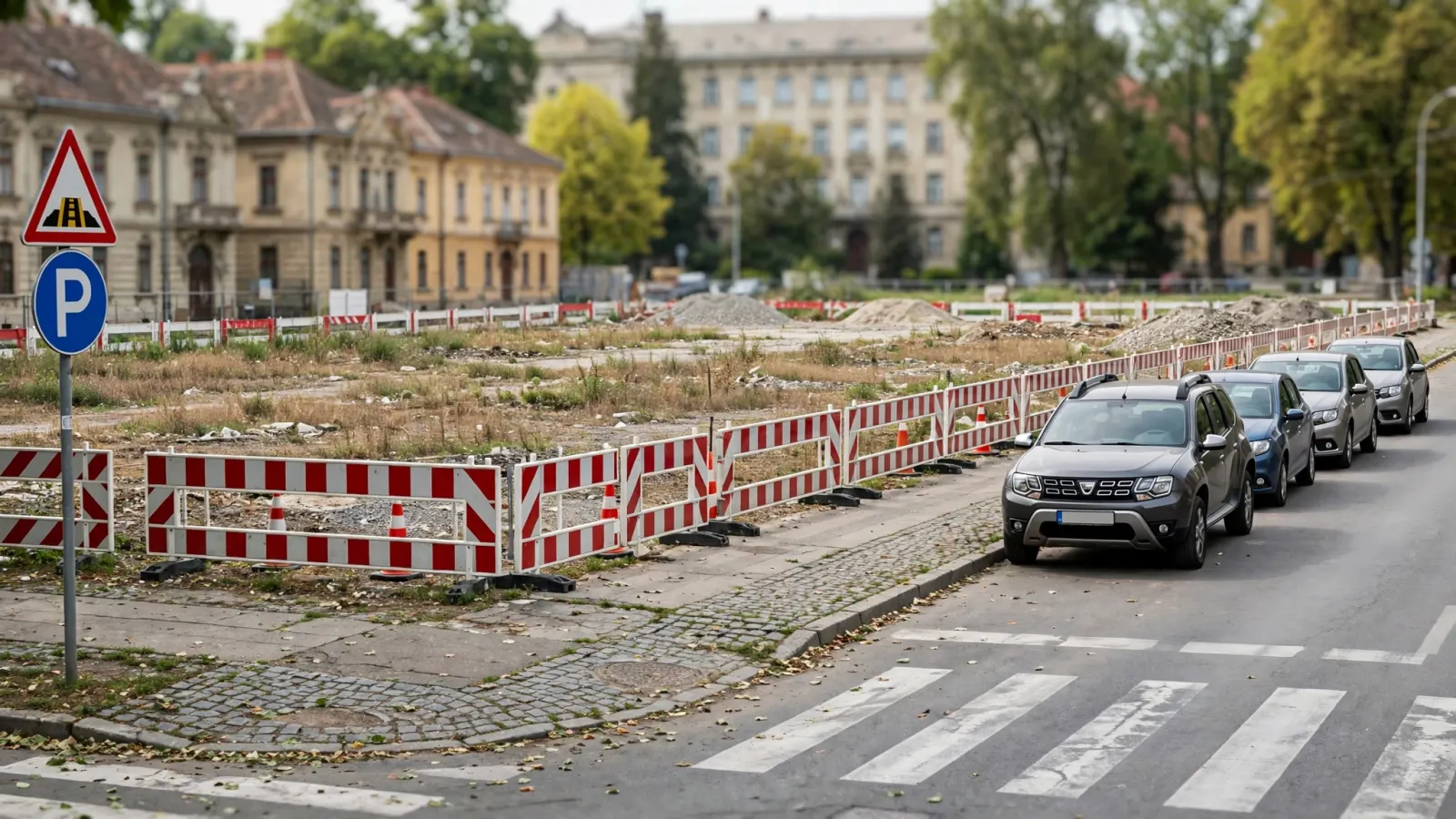 Teren viran pe Strada Arieș, lângă Parcul Stadionului, unde este propusă parcarea de la Spitalul Județean