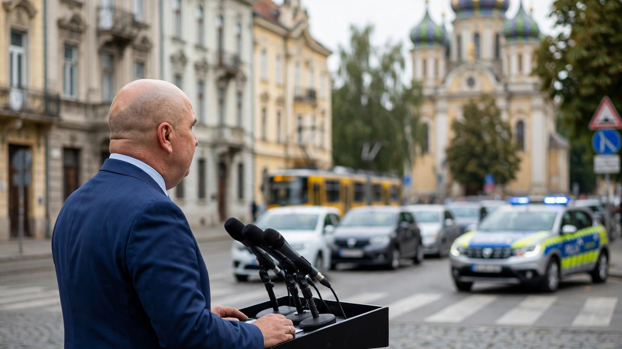 Ilie Bolojan în timpul unei declarații publice despre negocierile politice