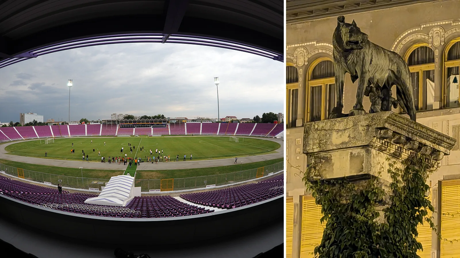 Stadionul Dan Păltinișanu, Statuia Lupoaicei din Timișoara — fotografii ilustrative