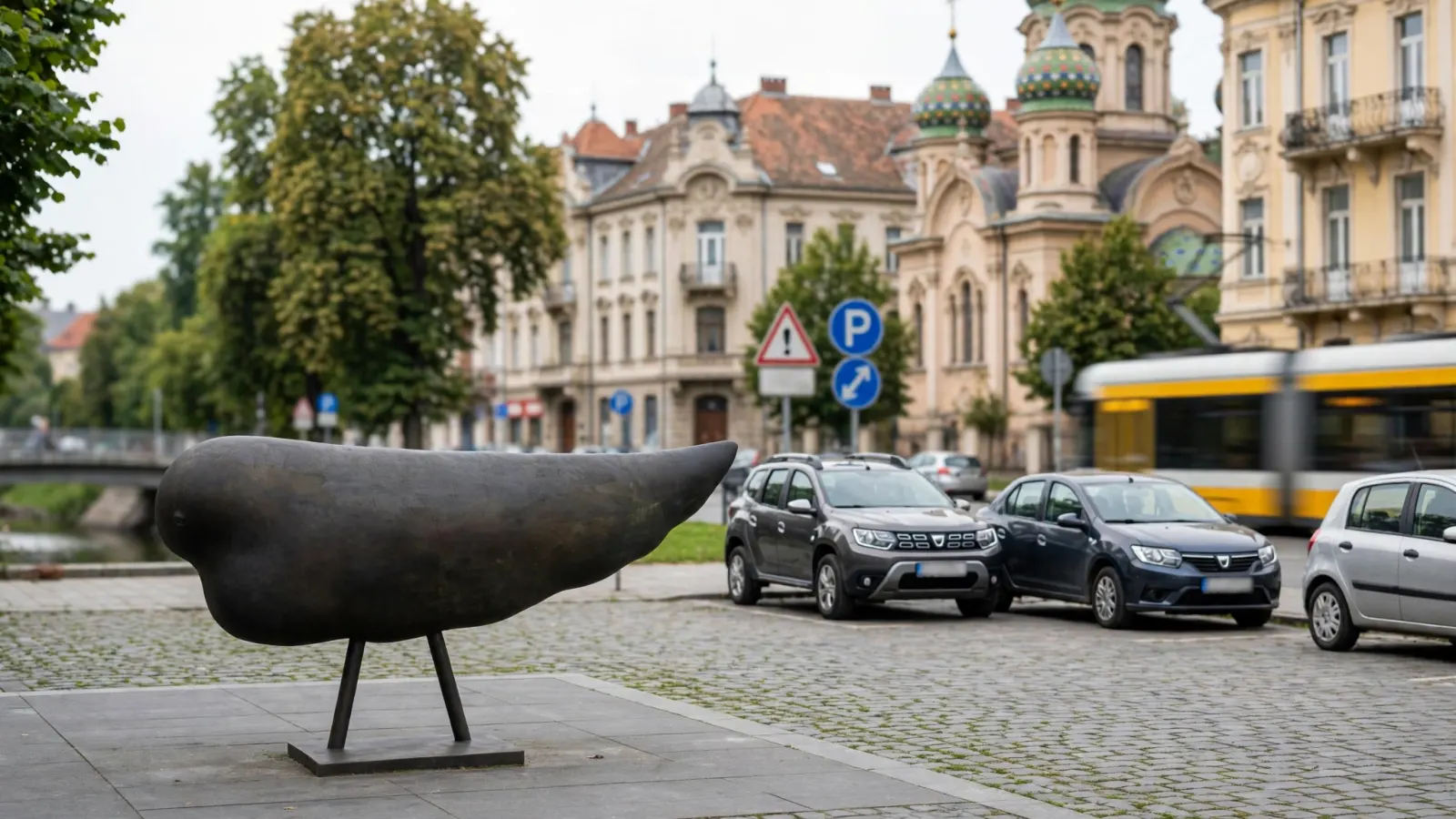 Sculptura „Refugiu” de Virgil Scripcariu, expusă în aer liber la Timișoara
