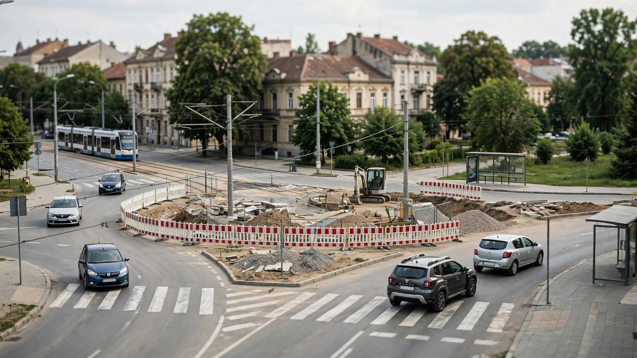 Intersecția dintre DN 59A și DJ 591C, la Săcălaz, unde va fi construit un sens giratoriu