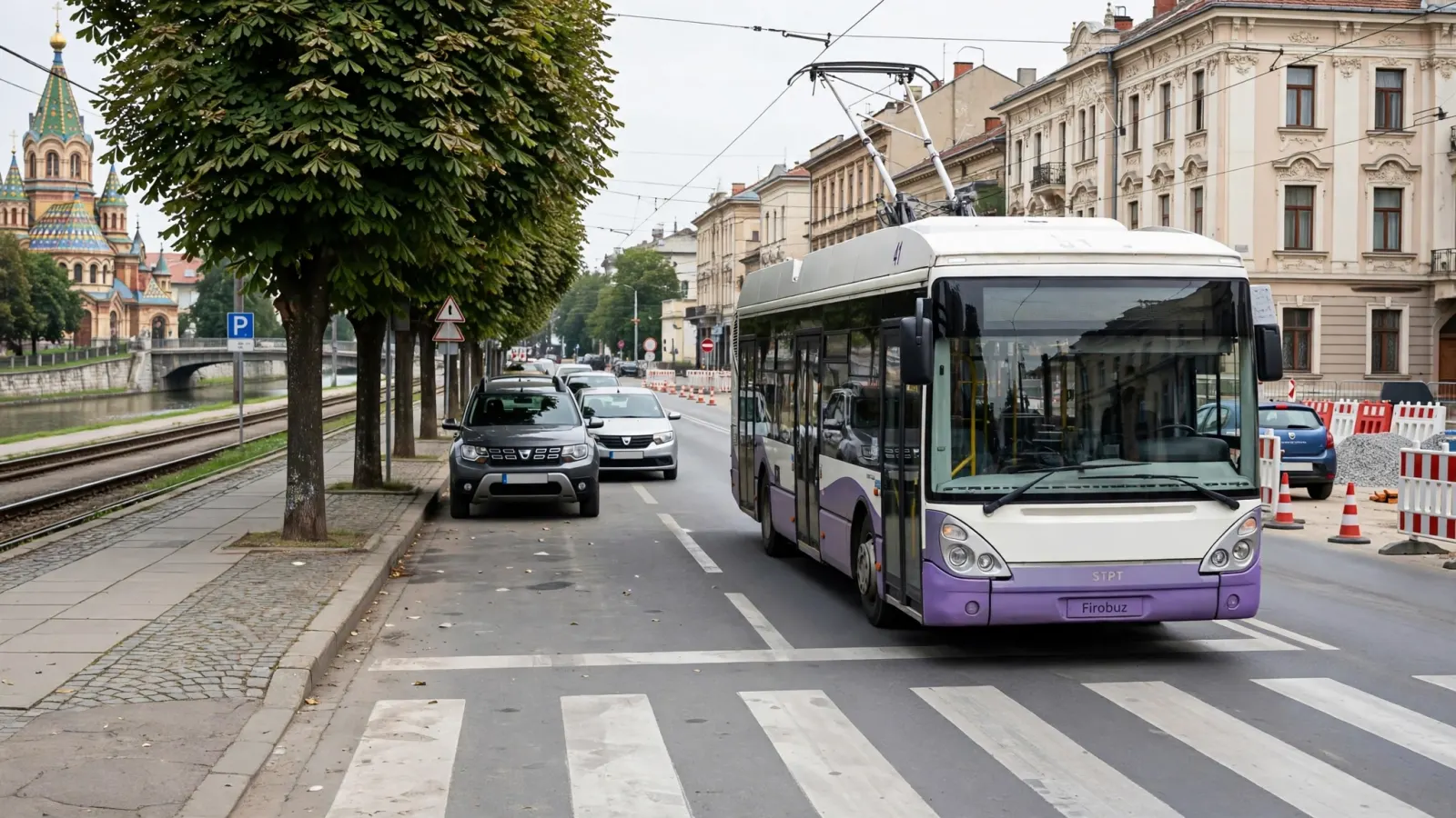 Firobuz STPT pe o stradă din Timișoara