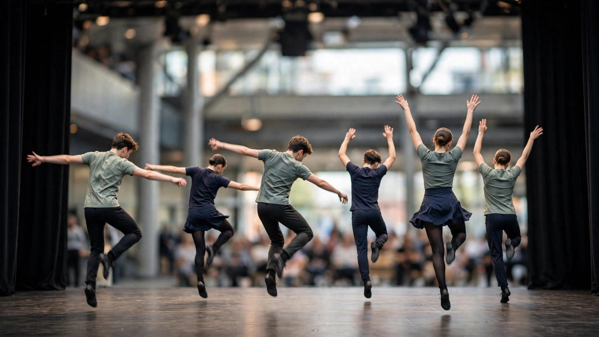 Dansatori ai studioului Timeei Șerban din Timișoara pe scena Dance World Cup de la Dublin