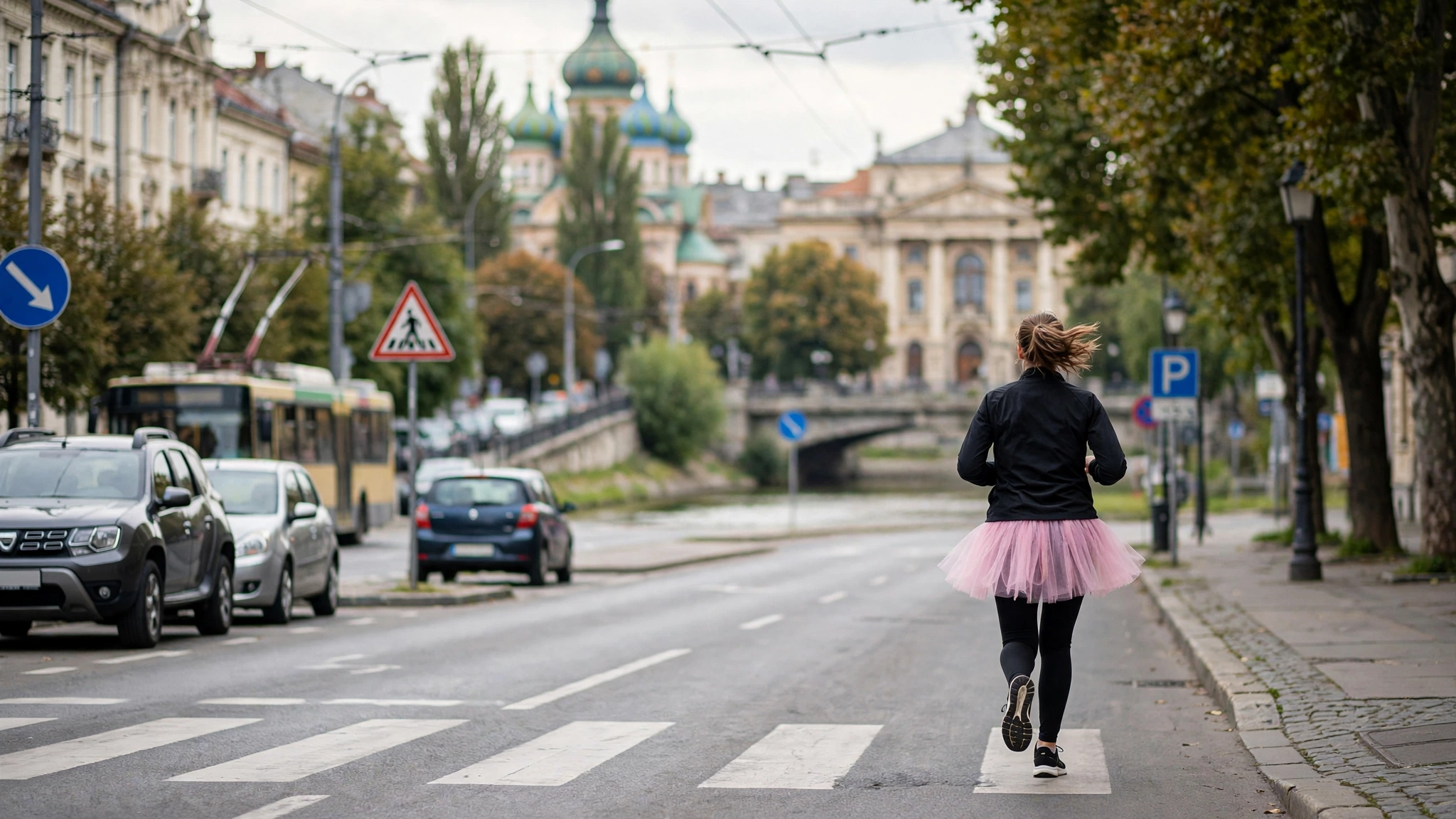 Participante la cursa Tutu Race din cadrul UVT Liberty Marathon la Timișoara