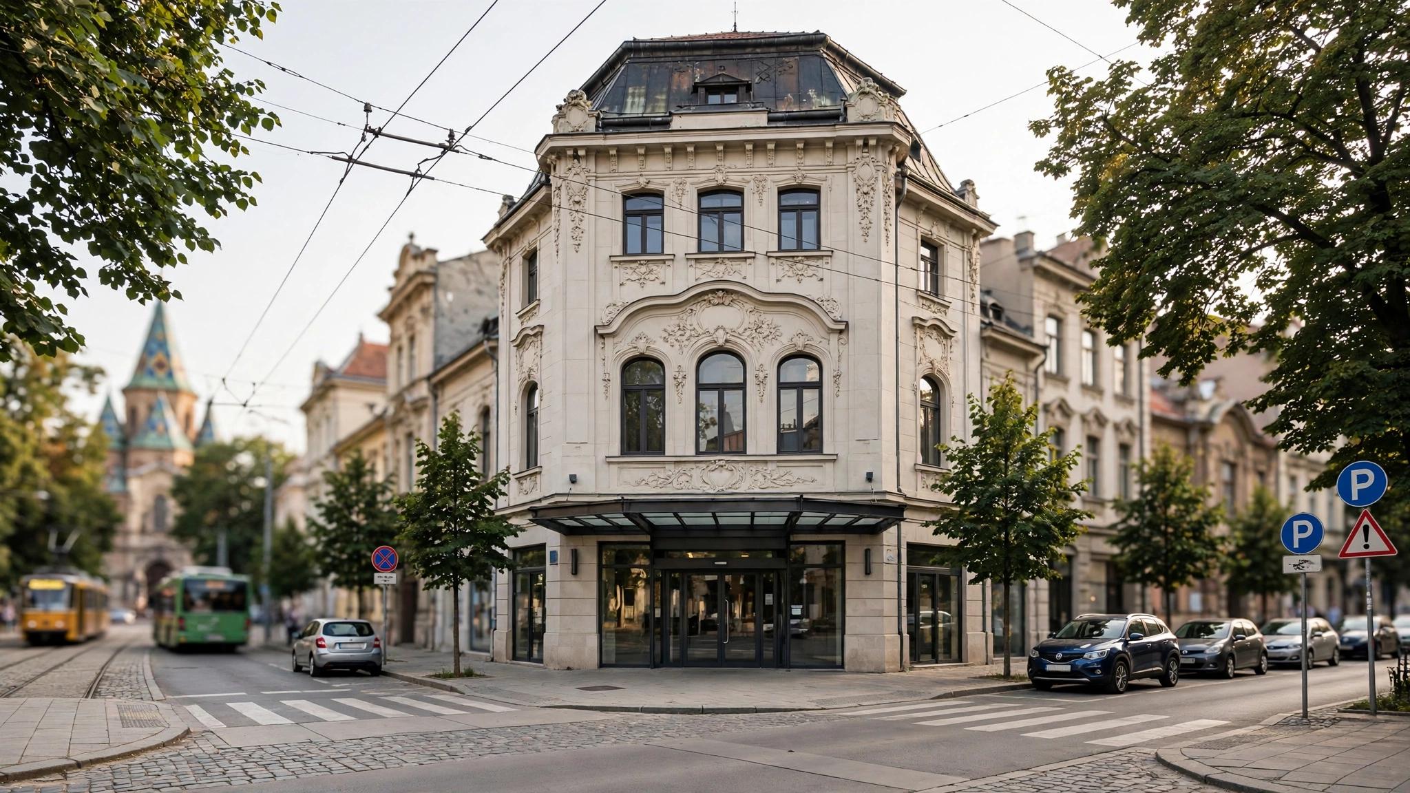Fațada unui cinematograf renovat din Timișoara, oprire pe traseul turului ghidat TMFF